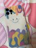 孜泰 适用苹果12手机壳液态硅胶iphone12Pro保护套彩绘个性创意防摔软壳【笑脸】 6.1英寸白色 实拍图