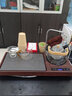 瓷牌茗茶具 一体式茶盘家用自动上水茶台整套茶具办公室电陶炉煮茶烧水茶具 胡桃智享抽水+竹柄壶+6彩8骏 10件 实拍图