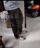 佐优品（zuoyoupin）秋冬季大口袋工装裤男士潮牌宽松纯棉潮流直筒阔腿裤休闲裤子男 灰色 3XL 建议145-160斤 实拍图