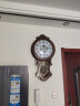 凯恩斯（KAIENSI） 挂钟客厅钟表欧式复古时钟摇摆石英钟表电波创意木质挂表家用 3340DD-贝壳盘-智能电波机芯 16英寸 实拍图