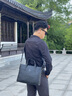 COW公文包男士手提包大容量男包休闲公务包 C-9808 黑色 14英寸 实拍图