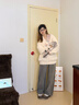 LDBE软糯v领带拼接毛衣女秋冬季小众设计感慵懒风韩系长袖针织衫上衣 杏色 M 实拍图