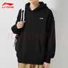 李宁（LI-NING） 卫衣男秋季潮流百搭连帽加绒卫衣青少年休闲宽松连帽衫加厚外套 黑色-小标【常规款】 3XL /190 (190斤-205斤) 实拍图