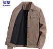 罗蒙（ROMON）夹克男士秋季潮流翻领纯色上衣商务行政灯芯绒外套男2270卡其3XL 实拍图