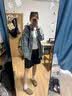 OEMG 新款潮流牌复古格子衬衫男士女情侣大码翻领长袖衬衣高级感外套 蓝格 【高品质】 XL [建议110-130斤] 实拍图