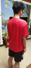 休闲运动服套装男跑步短袖夏季速干衣羽毛篮球健身衣服短裤两件套 红色套装 2XL码(130-150斤) 晒单实拍图