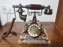 金顺迪K25 欧式仿古电话机家用复古办公座机老式创意转盘时尚电话无线插卡 红木色旋转(接电话线) 实拍图