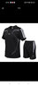 欧联霸运动套装男速干夏季足球训练服跑步服宽松两件套短袖短裤健身服 黑色 L(建议体重100-120斤) 实拍图