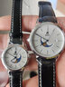 依波路（ERNEST BOREL）瑞士手表情侣原装进口石英月相典雅系列情侣送老公 黑色皮带情侣表一对 实拍图