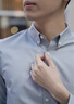 十如仕衬衫男长袖高端白衬衣纯棉高支免烫抗皱商务休闲正装  301 鸽子灰常规版 均码 43/87【180/104A】 实拍图