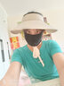黛米安妮莎防晒帽子女夏季大檐遮脸遮阳帽防紫外线户外骑车空顶凉帽太阳帽子 浅米色-飘带防风绳 均码（帽围可调节） 实拍图