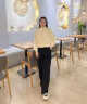 米子旗短款外套女春秋2023年新款韩版美式开衫设计感小个子卫衣 杏色 M 100-115斤 晒单实拍图