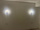 金幻自带开关三色调光现代北欧创意卧室床头灯圆形简约过道背景墙壁灯 晒单实拍图
