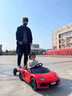 好来喜兰博基尼儿童电动车四轮带遥控宝宝汽车大人小孩玩具车可坐人童车 红：大人站板/发泡软轮/皮座 实拍图