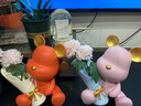 企驭捧花暴力小熊摆件客厅插花桌面装饰品520情人节三八妇女节礼物 捧花小熊中号白色+乒乓菊 实拍图