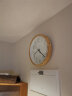 NITORI宜得利家居 家用钟表挂钟客厅现代简约35.8cm扫秒实木挂钟 自然色 实拍图