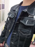 苏京猫刺绣牛仔外套男秋冬季潮牌韩版百搭男士夹克修身帅气休闲上衣男装 黑色 L 实拍图