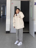 尔听棉服男冬季立领棉衣外套男韩版潮流宽松百搭加厚羽面包绒服棉袄服 杏色 XL（120斤-140斤） 实拍图