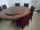 歆菲逸 实木餐桌家用圆形转盘餐桌椅组合吃饭桌中式圆桌餐厅家具桌子 1.8米餐桌带转盘 实拍图