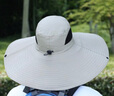 梵迪加 遮阳帽男帽子夏季户外防晒帽子遮脸防紫外线太阳帽钓鱼帽渔夫帽男 浅灰色【半圆升级】 可调节 实拍图