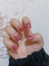 美甲贴片穿戴甲指甲贴中长款新娘显白可拆卸学生短款重复使用成品 波浪笑脸 24片 【短款】 实拍图