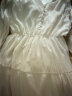 妍莉芬（yanlifen）桔梗法式白色长袖连衣裙子女春季2024年新款女装收腰显瘦气质长裙 白色 M 晒单实拍图