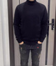 皮尔卡丹（pierre cardin）羊毛衫男纯羊毛高领毛衣中青年秋冬保暖长袖针织衫 黑色 常规 XL （建议135到155斤左右） 实拍图