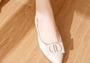 大东时尚浅口鞋女2025春季新款甜美风低跟方跟尖头蝴蝶结单鞋女鞋3049 米色 37 实拍图