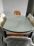 骄兰诗雅 实木餐桌现代简约小户型大理石家用圆形餐桌椅组合钢化玻璃可伸缩折叠餐厅吃饭桌子 黑白色（钢化玻璃） 1.35米1桌6椅（椅子默认发4白+2橘色） 实拍图