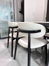 复古风黑色实木岩板餐桌餐椅组合家用小户型客厅现代简约吃饭桌子 单餐桌+实木4怀抱椅 140cm 实拍图