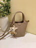 viney斜挎包包女包牛皮水桶包菜篮子手提生日礼物送女友老婆 【大象灰】实用高级感洋气小包 百搭品牌小众轻奢单肩包 实拍图