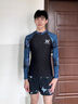 水立方泳衣男士冲浪潜水服防寒长袖上游泳衣速干衣海边度假 黑色 L 实拍图