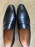 【发顺丰空运】上顿丹尼男鞋男士休闲乐福鞋头层牛皮鞋英伦大小码一脚蹬真皮懒人高档皮质商务轻便男鞋子 黑色 40 实拍图