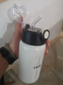 喜具杯 【学生保温杯】2022新潮配色女学生吸管保温杯316不锈钢简约ins风经典撞色情侣便携杯子 夏日白450毫升（316加厚内胆） 保温杯 实拍图