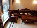 艾理思家具沙发 欧式沙发美式实木真皮沙发大小户型客厅沙发组合别墅 X100组合123(头层真皮-皮色可换) 实拍图