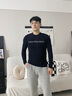 Calvin Klein Jeans秋季男士休闲圆领简约字母印花舒适打底长袖T恤J319918 BEH-太空黑 S  （建议110-130斤） 实拍图