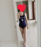 范德安（BALNEAIRE）【吉克隽逸同款】小红心系列连体泳衣女显瘦美背温泉海边 60551 蓝色 L 实拍图