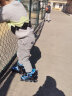运动伙伴溜冰鞋儿童闪光轮滑鞋男女旱冰鞋全套装可调节直排滑冰鞋  黑蓝色 实拍图
