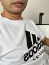 阿迪达斯 （adidas）短袖男2023夏季户外休闲运动服跑步健身速干T恤 白/黑 M  实拍图