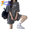 COZOK休闲运动套装女ins潮高街原宿风新款夏季宽松短袖短裤速干两件套 灰色 3XL 推荐（150-170斤） 实拍图