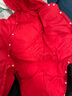英氏儿童羽绒服秋冬加厚保暖婴儿羽绒服连体衣加厚款宝宝羽绒服连帽 新年红-小金鱼款 90 建议1-2岁 实拍图