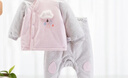 欢喜小熊宝宝棉服套装婴儿秋冬加厚夹棉外出保暖棉衣棉袄两件套婴幼儿衣服 粉色 100 (建议2-3岁.身高90-100cm) 实拍图
