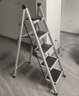 奥伦福特 家用梯子伸缩工程梯折叠多功能升降人字梯伸缩室内加厚两用梯 经典加厚-五步白色 实拍图