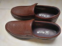 老人头男鞋夏季新款商务休闲皮鞋男镂空真皮透气皮凉鞋套脚爸爸鞋特大码 棕色 40 实拍图