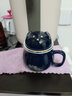 午间 招财猫陶瓷办公杯茶水分离茶杯带盖过滤家用泡茶杯水杯杯子礼品 珐琅办公杯礼盒【带勺子+杯垫】 实拍图