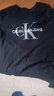 Calvin Klein 卡尔文·克莱恩 CK T恤男 短袖男款夏款休闲圆领上衣打底衫 黑色 L （建议80-90kg） 实拍图