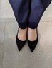 九寸阳光学生礼仪高跟鞋2025新款细跟尖头舒适中跟黑色绒面职业工作单鞋女 黑色绒面5CM 37 实拍图