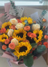 浪漫季节开学季鲜花同城配送向日葵混搭香槟玫瑰花束表白生日礼物送老公 6朵香槟+6朵向日葵-泡泡尤加利 今日送达-可预约送花时间 实拍图