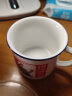 莱啊陶瓷杯复古马克杯茶缸子老式大号茶杯为人民服务水杯子男仿搪瓷杯 团结就是力量 400ml 实拍图