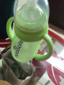 安儿欣玻璃奶瓶宽口径婴儿奶瓶带吸管手柄防胀气硅胶奶瓶套装 180ml粉绿+奶瓶刷5件套+转换头 实拍图
